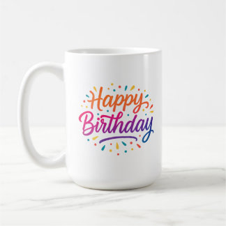 Mug Design élégant de calligraphie d'anniversaire