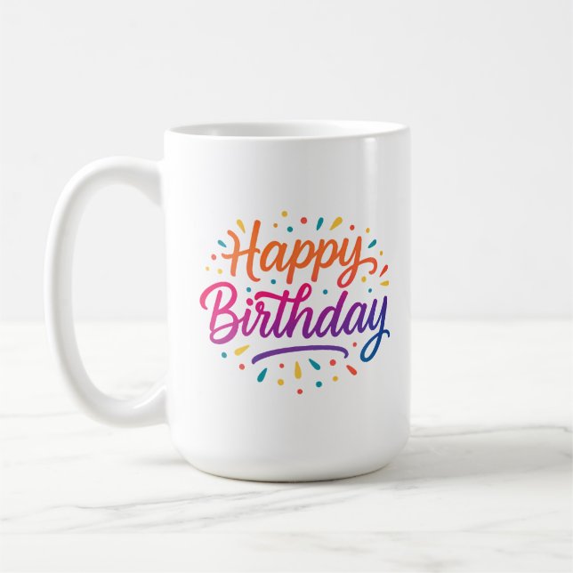 Mug Design élégant de calligraphie d'anniversaire (Gauche)