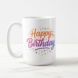 Mug Design élégant de calligraphie d'anniversaire