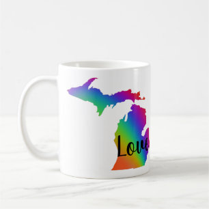 Mug Design élégant de l'arc-en-ciel coloré du Michigan