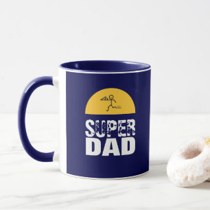 Mug Design élégant "SUPER DAD" Voeux personnalisés