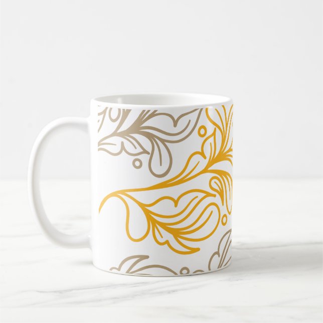 Mug Design en feuille Boho d'or (Gauche)