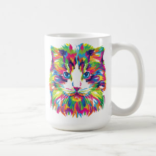 Mug Design Géométrique Prismatique Visage de Chat-3245