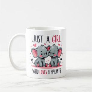 Mug Design mignon avec deux jeunes éléphants amoureux.