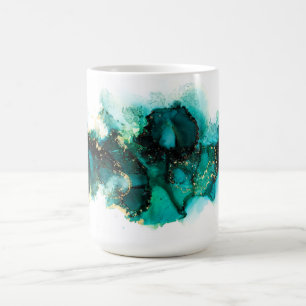 Mug Design moderne de bijou peint en encre vert