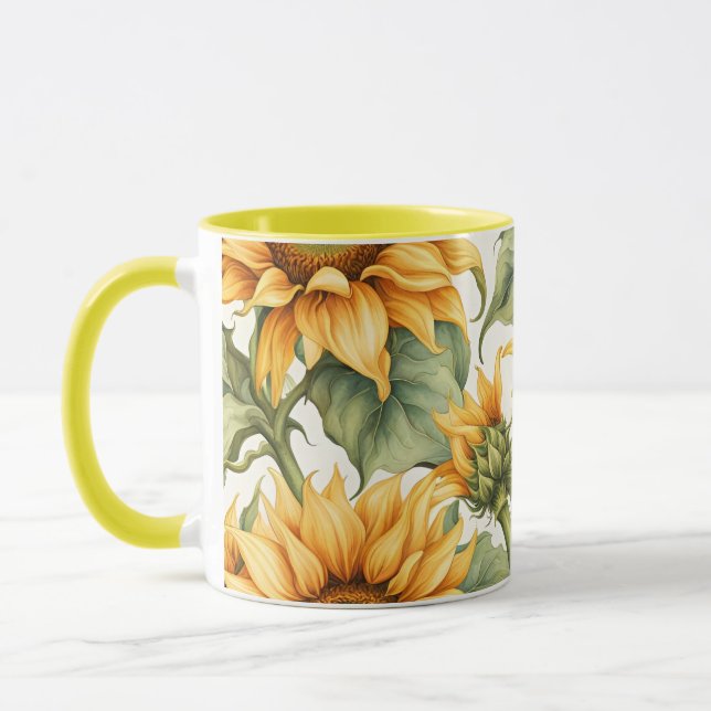 Mug Design Motif d'art Sunflower (Gauche)