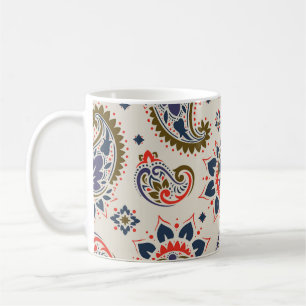 Mug Design motif paisley classique et transparent.