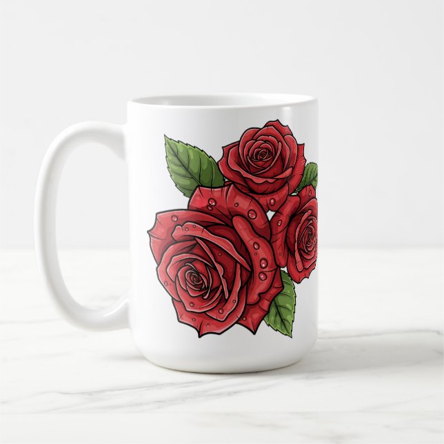 Mug Design Rose élégant (Gauche)