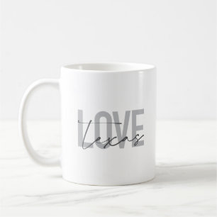 Mug Design simple, moderne, urbain, cool Love Texas