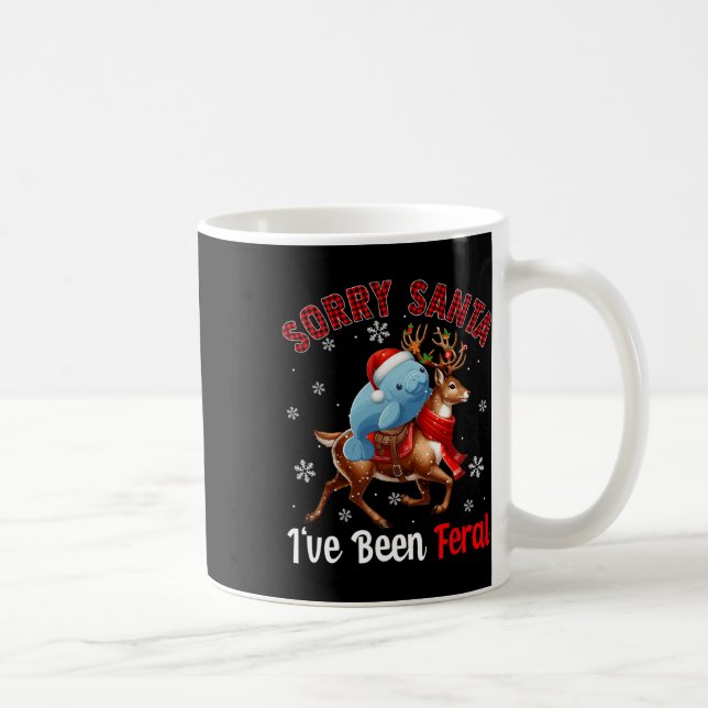 Mug Désolé d'avoir été feral Xmas Père Noël Manatee Ri (Droite)