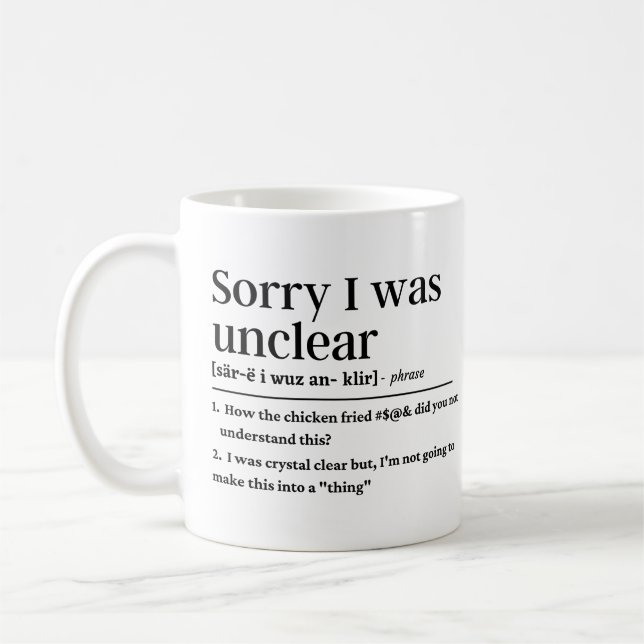 Mug Désolé, je n'ai pas de définition drôle (Gauche)