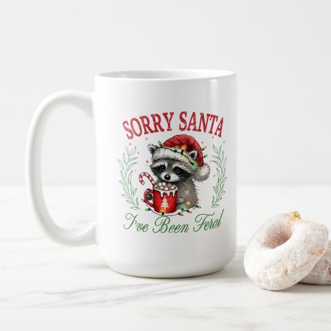Mug Désolé Père Noël j'ai été feral (Avec donut)