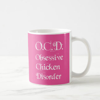 Mug Désordre obsédant humoristique ROSE de poulet