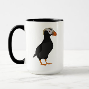 Mug Dessin à carreaux de puffin dressé