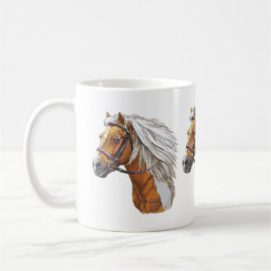 Mug Dessin à la main portrait de cheval Pinto
