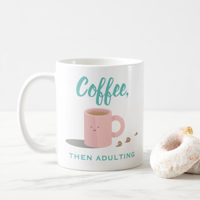Mug Dessin amusant sur la confiture de café cuite (Avec donut)