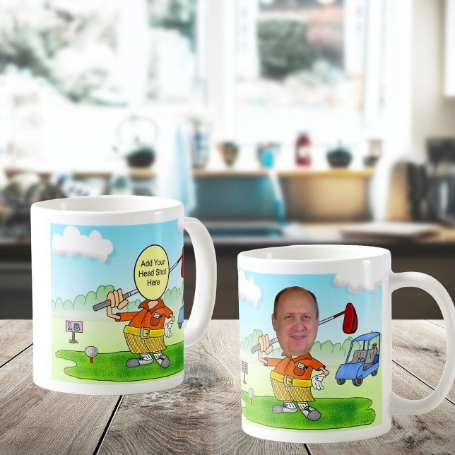 Mug Dessin amusant sur le golf (Background photo courtesy of rawpixel.com)