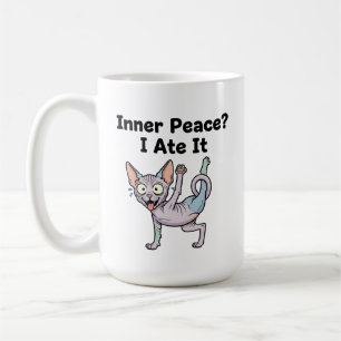 Mug Dessin animé de chat Sphynx lavande drôle