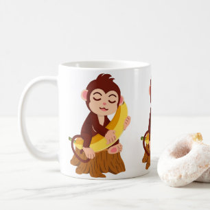 Mug Dessin animé de singe tenant une banane