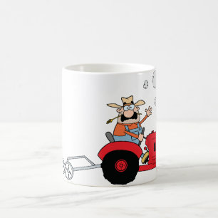 Mug Dessin animé humoristique de tracteur de fermier d