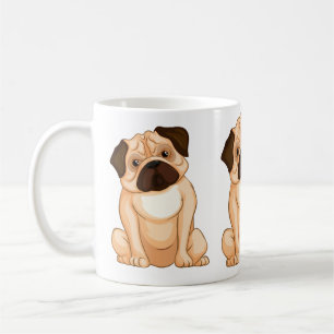 Mug Dessin animé Pug grincheux