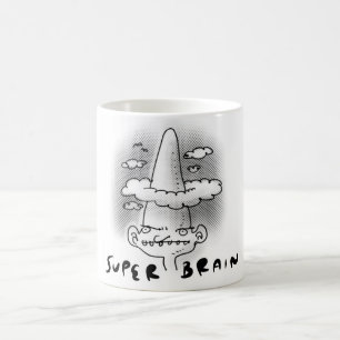 Mug dessin animé super cerveau style drôle illustrat
