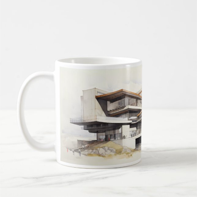 Mug Dessin Architectural Simple D'Un Concept Building (Gauche)
