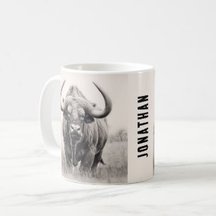 Mug Dessin au crayon de buffle africain