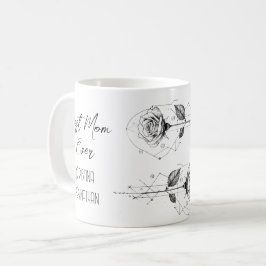 Mug Dessin au crayon Deux roses opposés Fête des mères