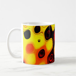 Mug Dessin au pastel à l'huile. arrière - plan couleur