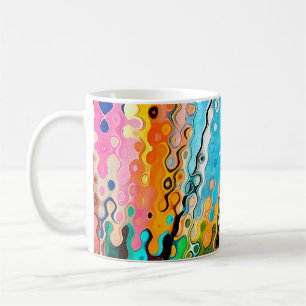 Mug Dessin au pastel à l'huile. arrière - plan couleur