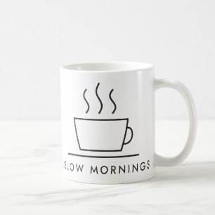 Mug Dessin au trait de Slow Mornings Coffee