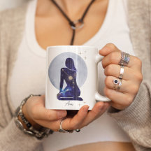 Dessin bleu féminin du zodiaque Bélier