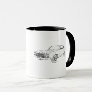 Mug Dessin Chevelle Chevelle en noir et blanc