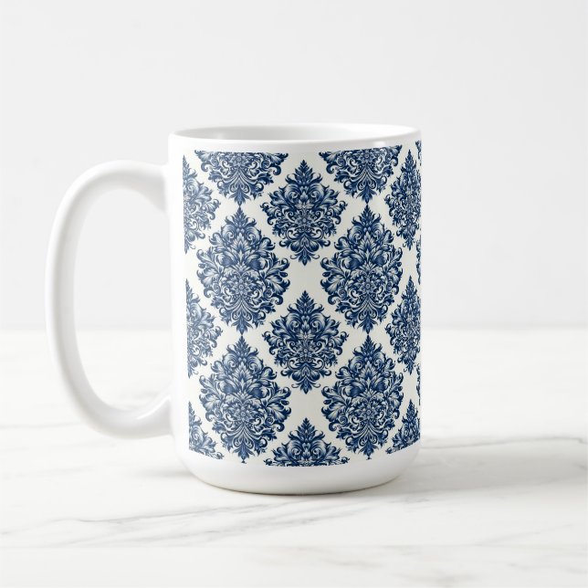 Mug dessin damas bleu (Gauche)
