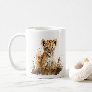 Mug dessin d'aquarelle safari - lion king