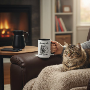 Mug Dessin de chaton mignon Ajouter une photo Personna