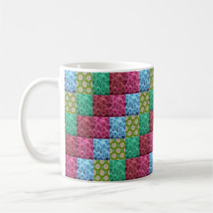 Mug dessin de courtepointe florale