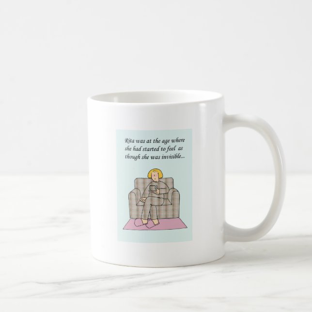 Mug Dessin de femme invisible d'âge moyen. (Droite)