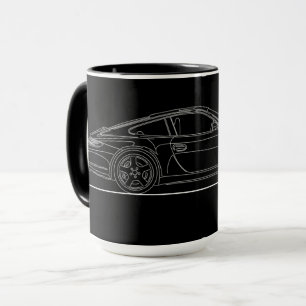 Mug Dessin de la ligne 997 de la voiture de sport alle