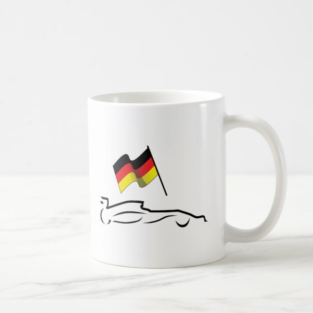 Mug Dessin de la ligne de voiture de course avec drape (Droite)