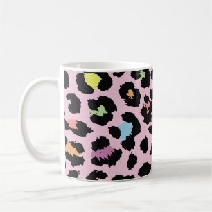 Mug dessin de léopard sauvage coloré exotique dessiné 