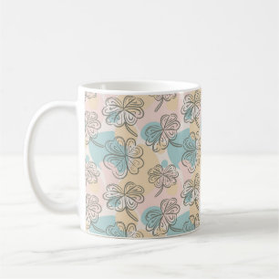 Mug Dessin de motif floral Pastel dessiné à la main