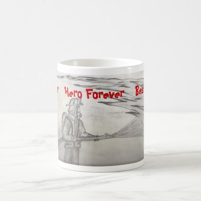 Mug Dessin de sapeur-pompier - le meilleur papa jamais (Centre)