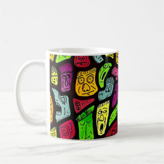 Mug Dessin de visages étranges de dessin animé fluores