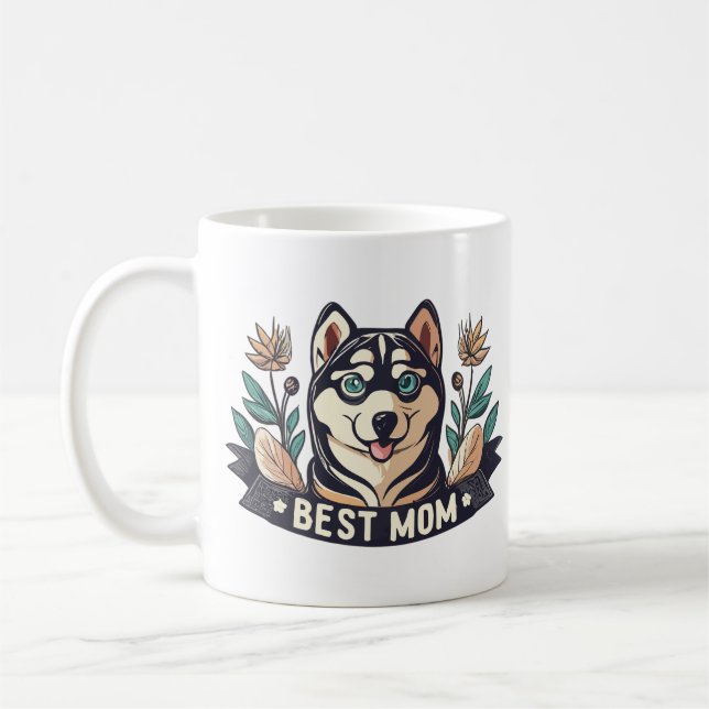 Mug Dessin de Whimson Siberian Husky Chig Maman (Gauche)
