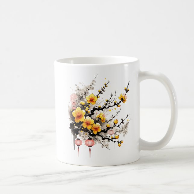 Mug Dessin d'encre de Hoa Mai Bonne année (Droite)