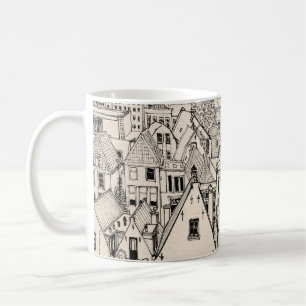 Mug Dessin d'encre de stylet Leiden South Hollande Pay