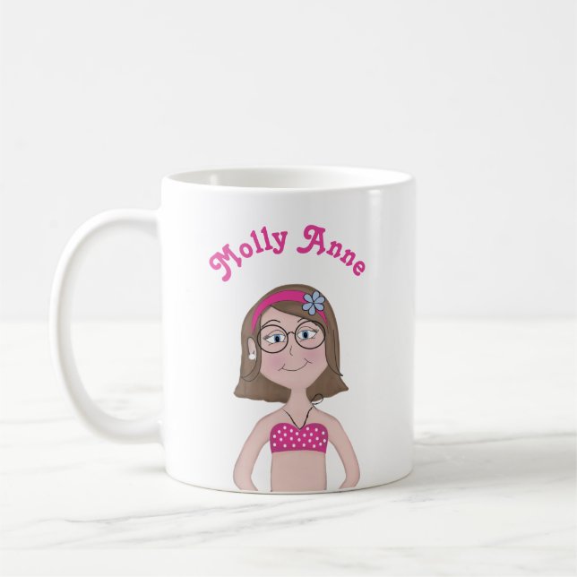 Mug Dessin Dessin Dessin De Dessin De Fille Mignonne W (Gauche)