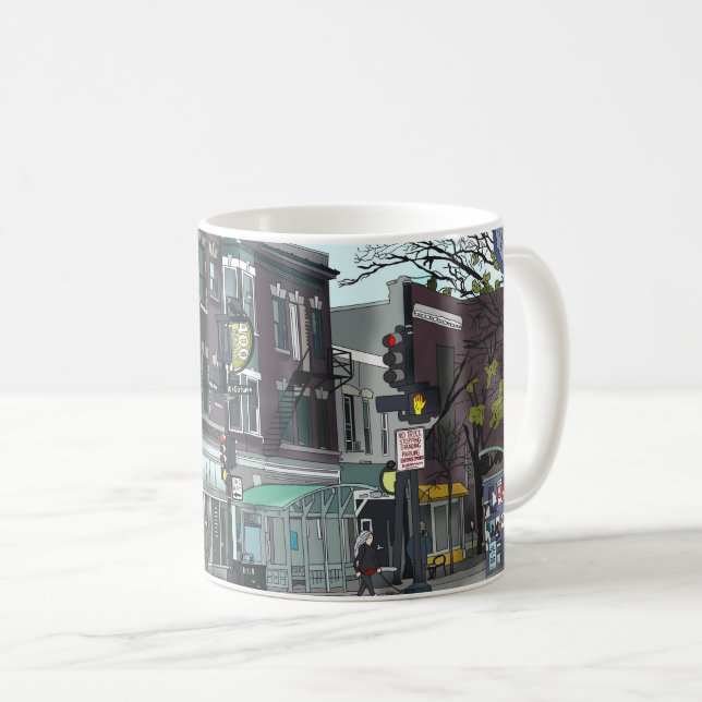 Mug Dessin du centre de Madison, Wisconsin (Devant droit)